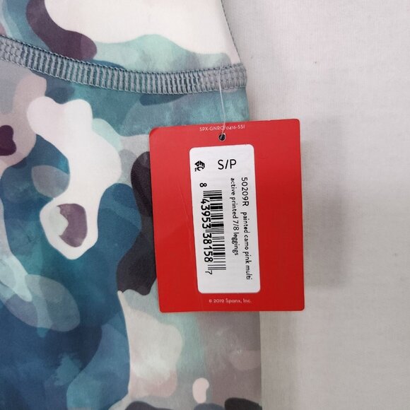 Spanx Legging Womens Small  7/8 Booty Boost Painted Camo Pink Active Yoga Pants - Picture 11 of 16